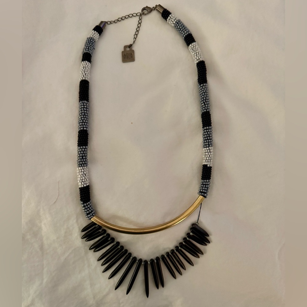Black, Silver and Gold Beaded Necklace